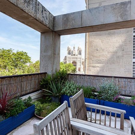 Terrasse Fadoli - Grande Terrasse Avec Vue Mer Et Cathedrale Marseilles Buitenkant foto